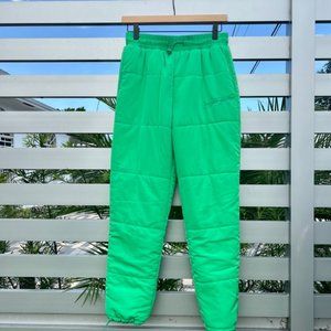 Forever 21 Pantone Quilted Joggers/Green/ US Medium